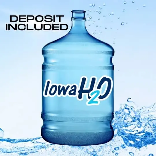 A 5 gallon bottle of Iowa H2O including a deposit charge.