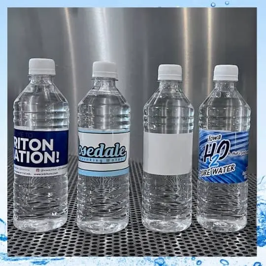 Four custom label bottled water examples